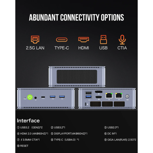 Mini PC--NucBox K6 AMD Ryzen 7 7840HS 32GB 1TB - Image 6